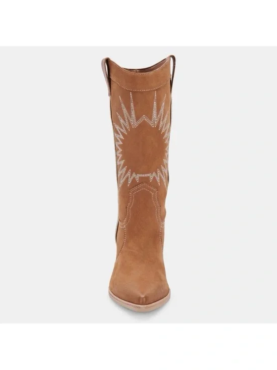 Dolce Vita Lawson Boot in Whiskey Nubuck Western Heeled Mid-Calf Boots 8 cowgirl - Picture 5 of 17